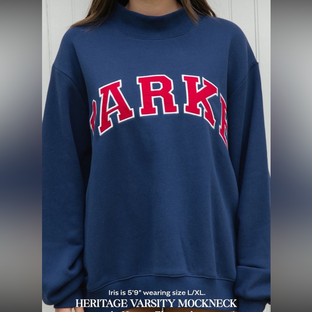 Parke Women's Crewneck Sweater in Navy and Red